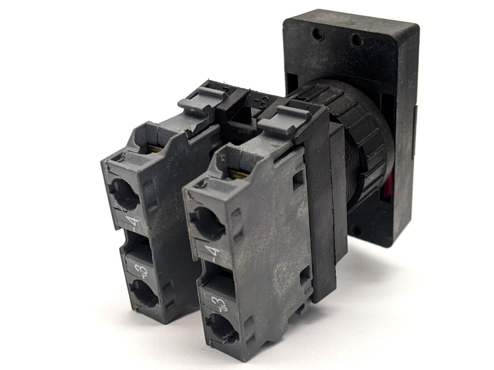 ABB CBK-2P4UD Double Pushbutton Green/Red Up/Down w/ MCB-10 Contact Blocks - Maverick Industrial Sales