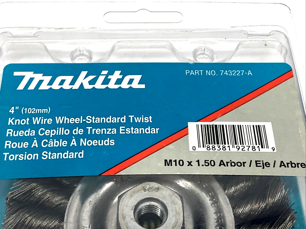 Makita 743227-A Knot Wire Wheel Brush M10x1.50 Arbor 4" Wheel - Maverick Industrial Sales