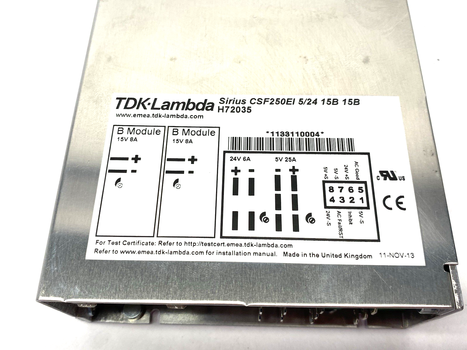 TDK Lambda H72035 Power Supply Module Sirius CSF250EI 5/24 15B 15B - Maverick Industrial Sales