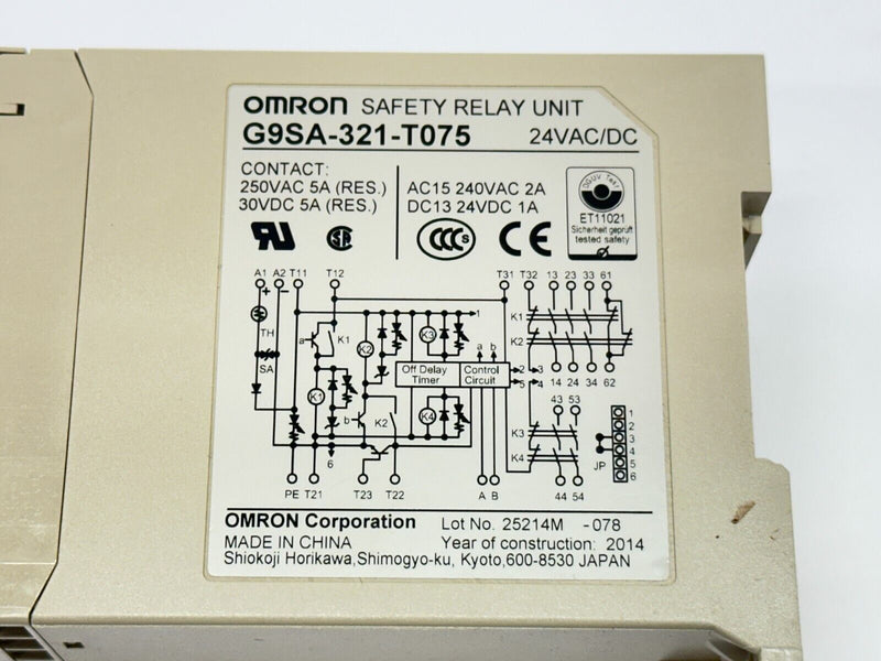 Omron G9SA-321-T075 Safety Relay Unit 24V - Maverick Industrial Sales