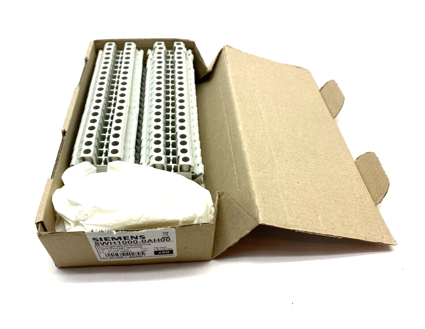 Siemens 8WH1000-0AH00 Feed-Through Terminal Block Gray 6mm BOX OF 43 - Maverick Industrial Sales