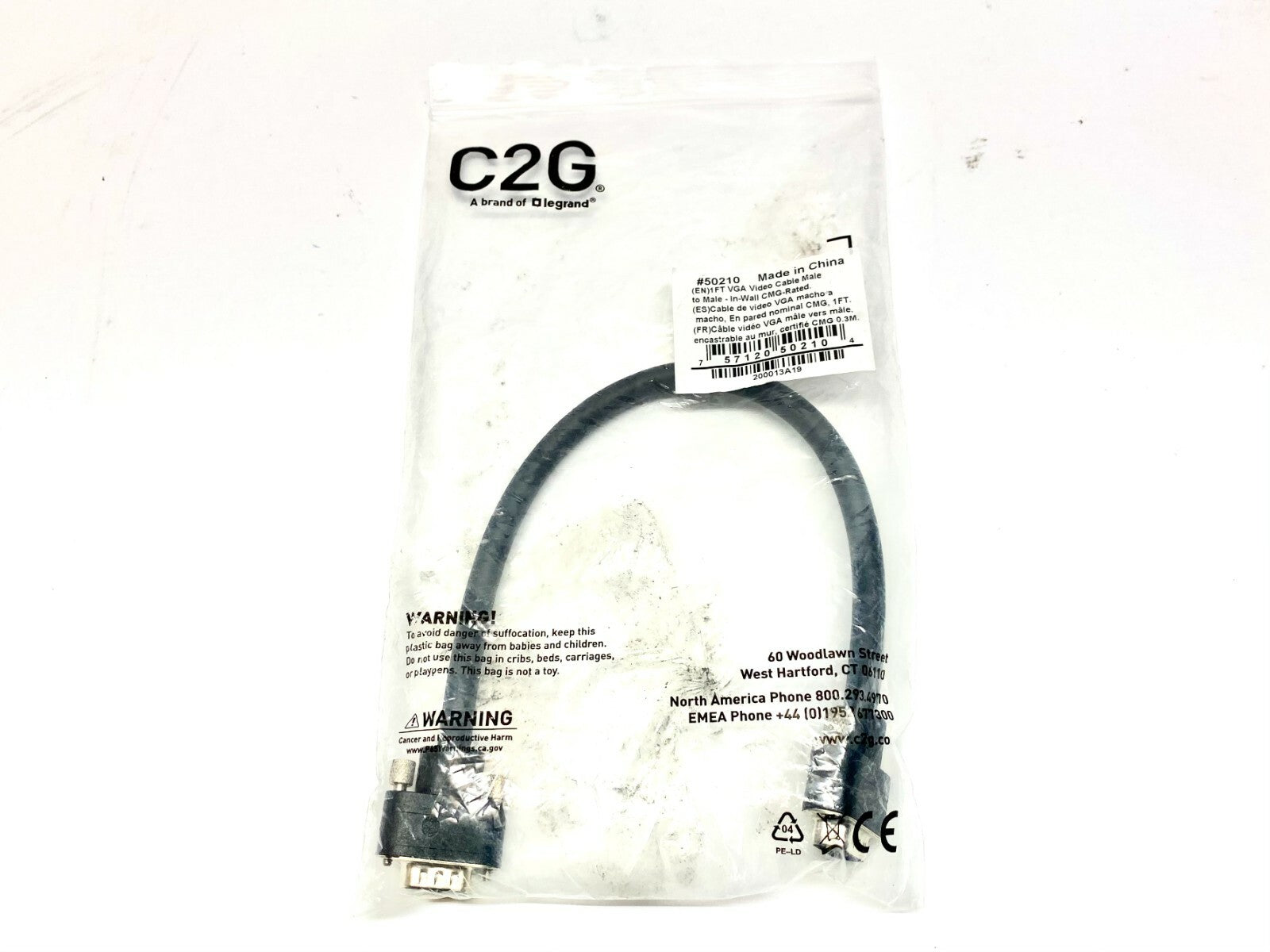 C2G 50210 VGA Video Cable Male - Male 1ft - Maverick Industrial Sales