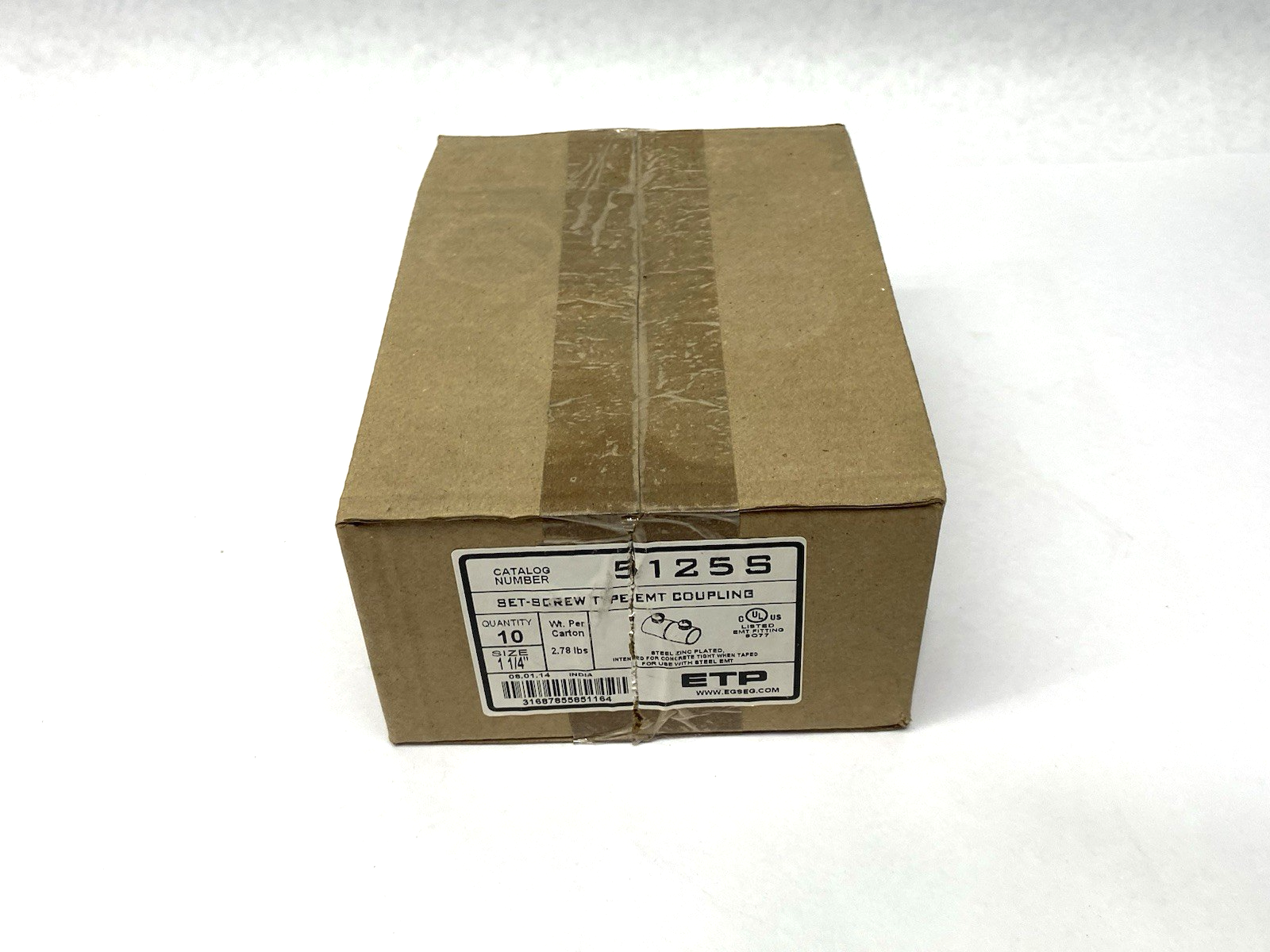 EGS 5125S Set-Screw Type EMT Conduit Coupling BOX OF 10 - Maverick Industrial Sales