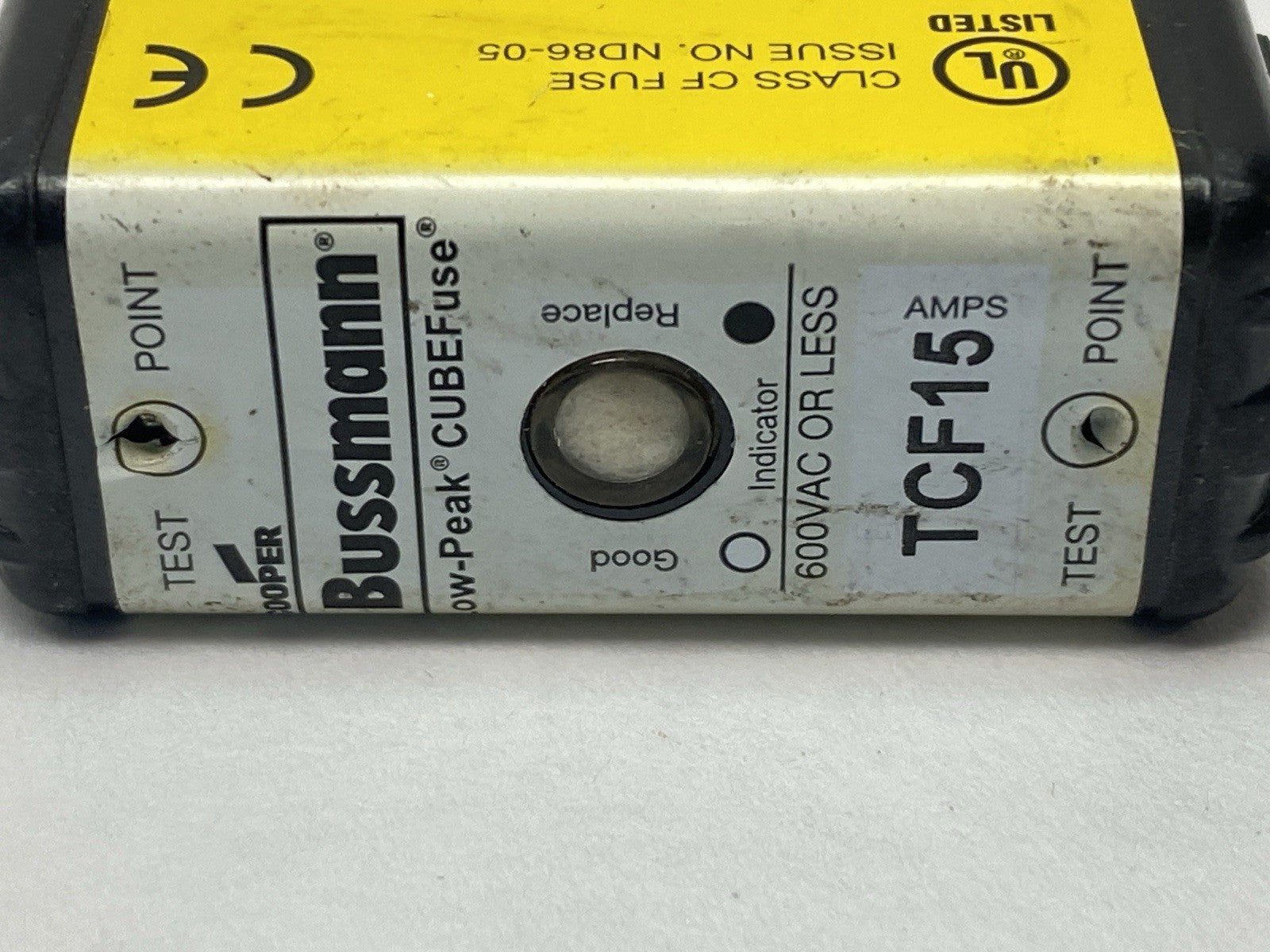 TCF15 | Cooper Bussmann Low-Peak CUBEFuse Time Delay Fuse 15A 600VAC - Used - Maverick Industrial Sales