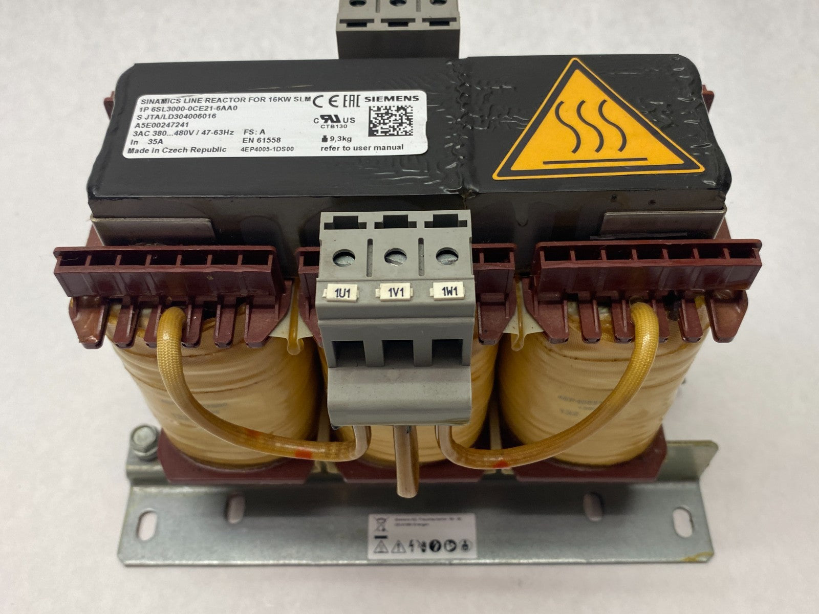 Siemens 6SL3000-0CE21-6AA0 SINAMICS Line Reactor for 16KW SLM - Maverick Industrial Sales
