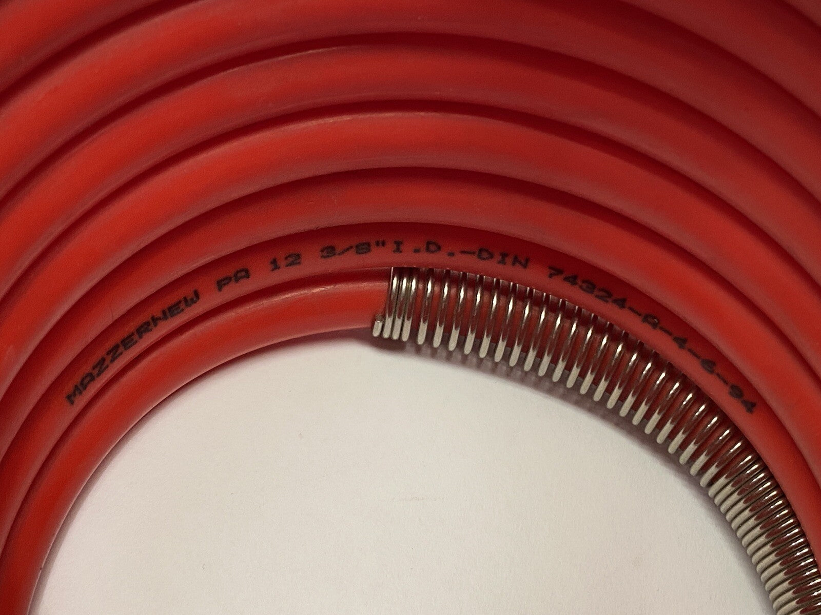 Mazzernew 74324-A-4-6-94 Red Nylon Tubing 3/8" OD 3/8" FNPT 12' Coil Length - Maverick Industrial Sales