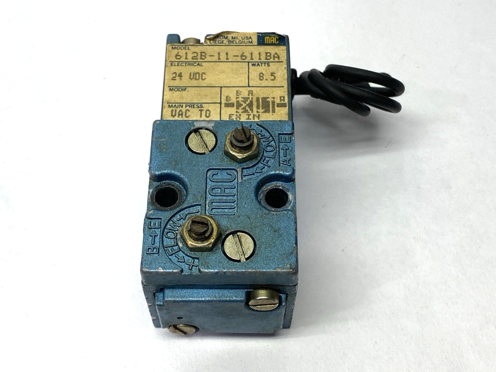 612B-11-611BA | MAC Valves Pneumatic Solenoid Valve 1/4" Ports - Used - Maverick Industrial Sales