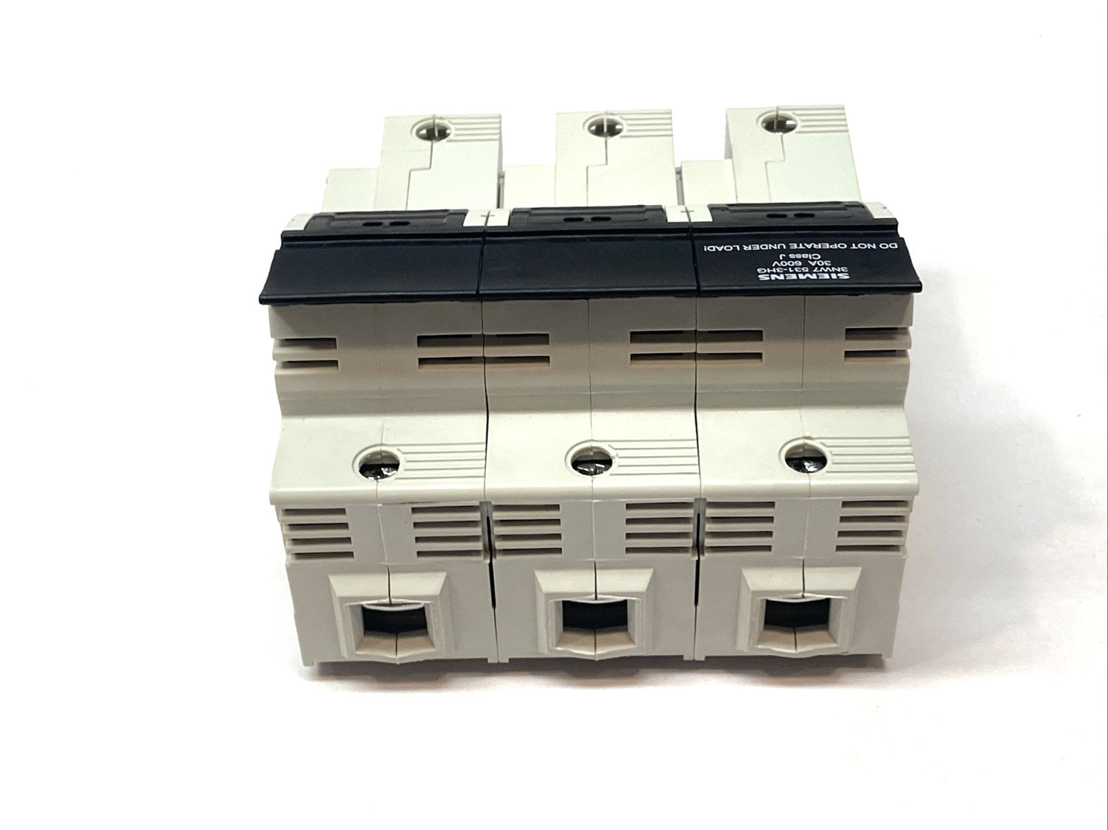 Siemens 3NW7 531-3HG Fuse Holder Class J 30A 600V w/ 3x Bussman LPJ-4SP Fuses - Maverick Industrial Sales