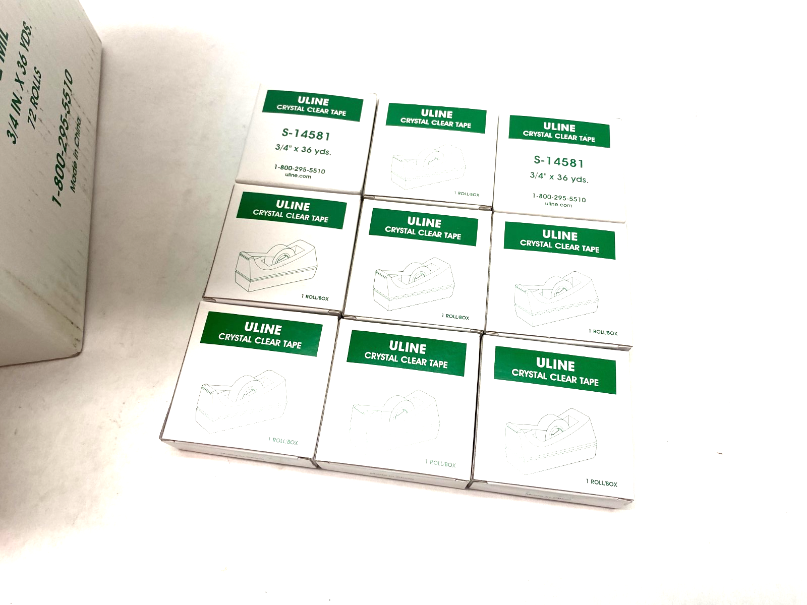 ULine S-14581 Crystal Clear Tape 3/4" x 36 yds BOX OF 57 ROLLS - Maverick Industrial Sales