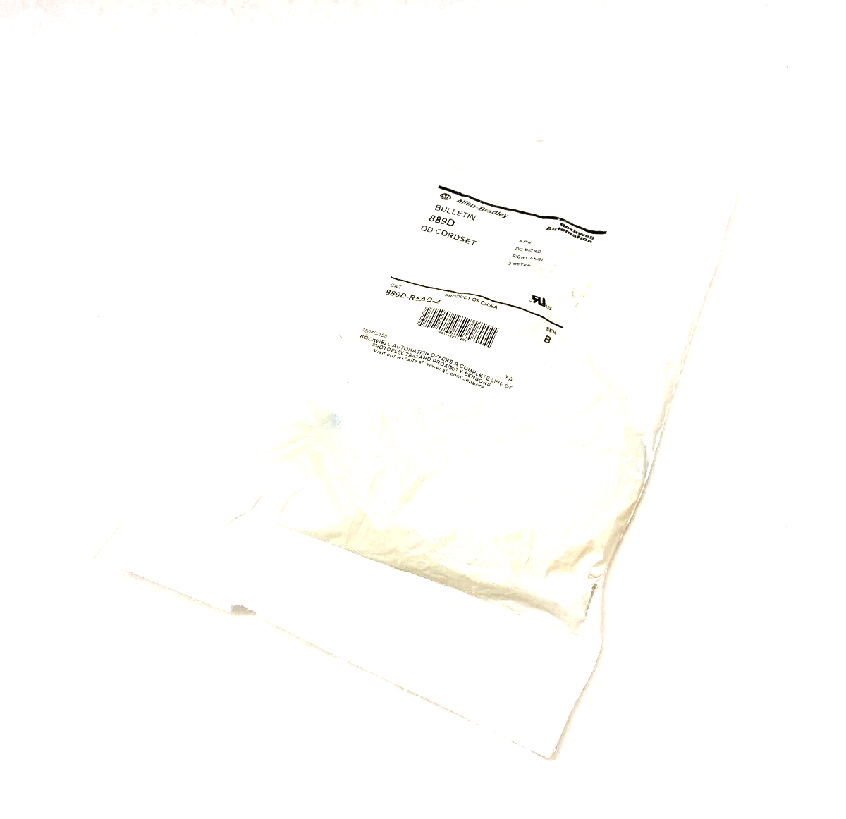Allen Bradley 889D-R5AC-2 Ser. B Single Ended DC Micro Cordset Rt Angle 5-Pin - Maverick Industrial Sales