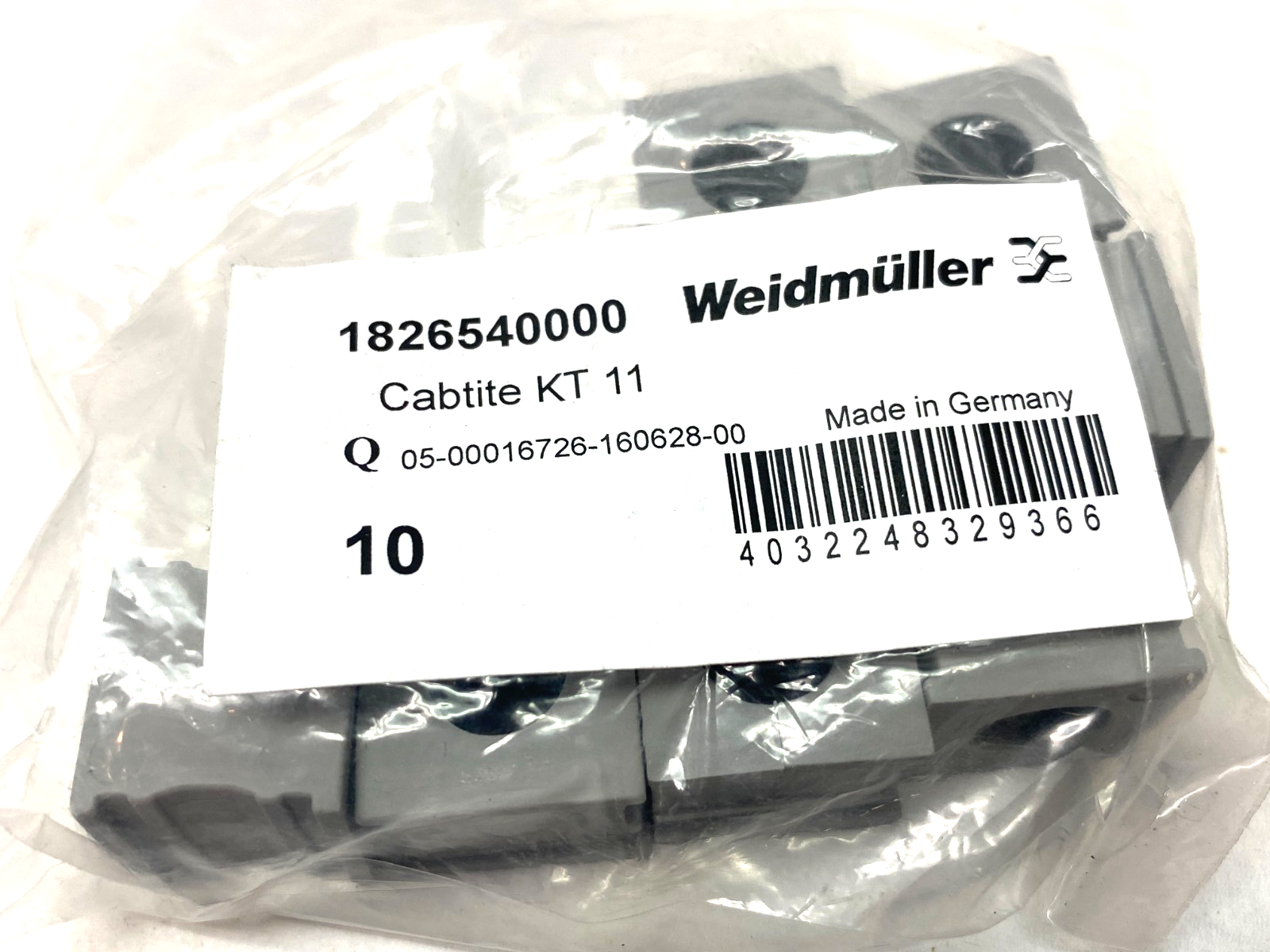 1826540000 | Weidmüller Cable Frame Grommet Seal Cabtite KT 11 Gray PKG OF 10 - New - Maverick Industrial Sales