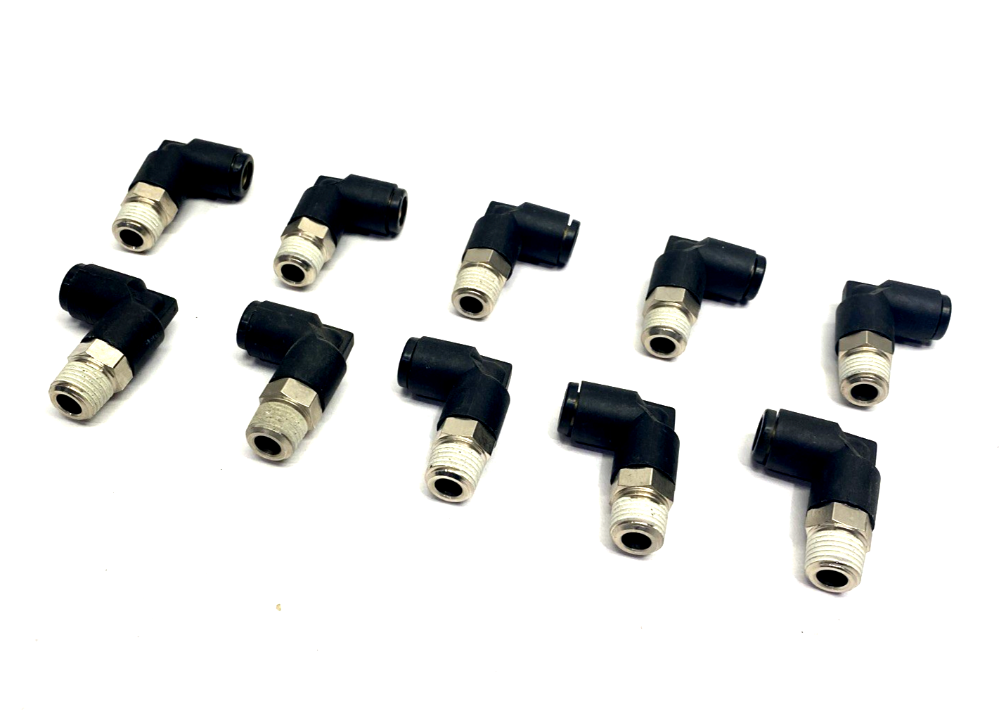 3129 08 13 | Legris Extended Male Elbow Push-In Fitting 8mm Tube x 1/4 LOT OF 10 - New – Open box - Maverick Industrial Sales