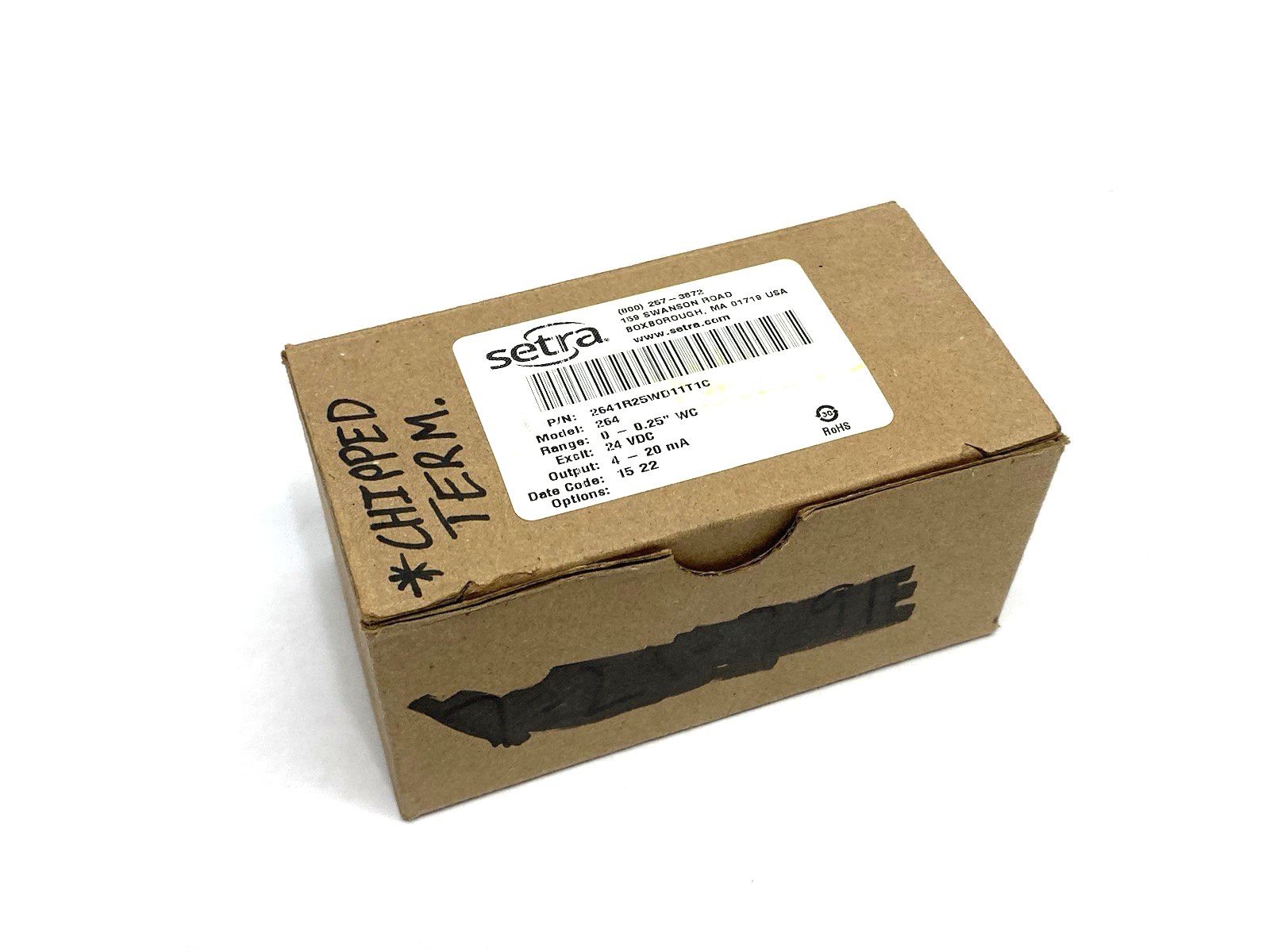 2641R25WD11T1C | Setra Differential Pressure Transmitter 0-2.5" WC CHIPPED PLASTIC - New – Open box - Maverick Industrial Sales