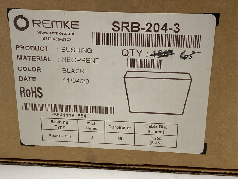 Remke SRB-204-3 Tuff-Seal 3 Hole Conduit Bushing 1/4" Hole BOX OF 65 - Maverick Industrial Sales