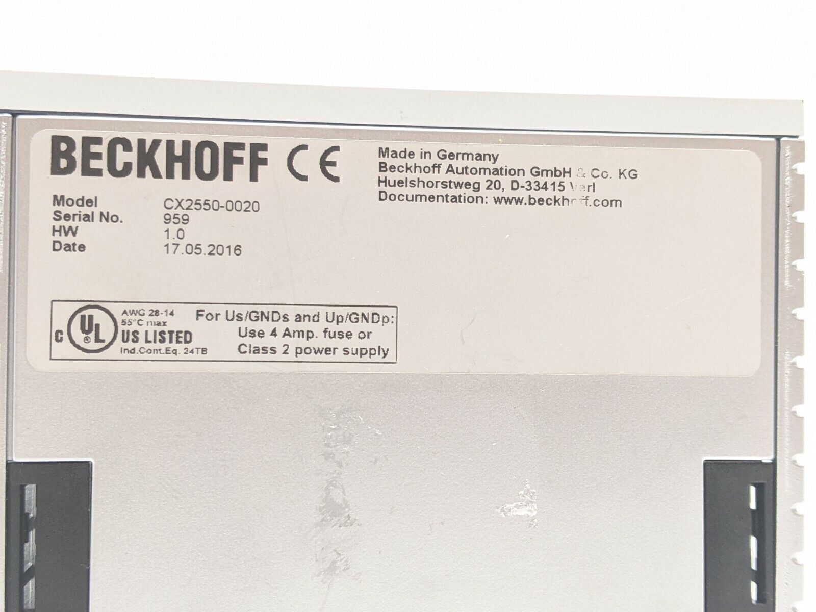 CX2550-0020 | Beckhoff CX2550-0020 Hard Drive Extension Module 2-1/2 ...