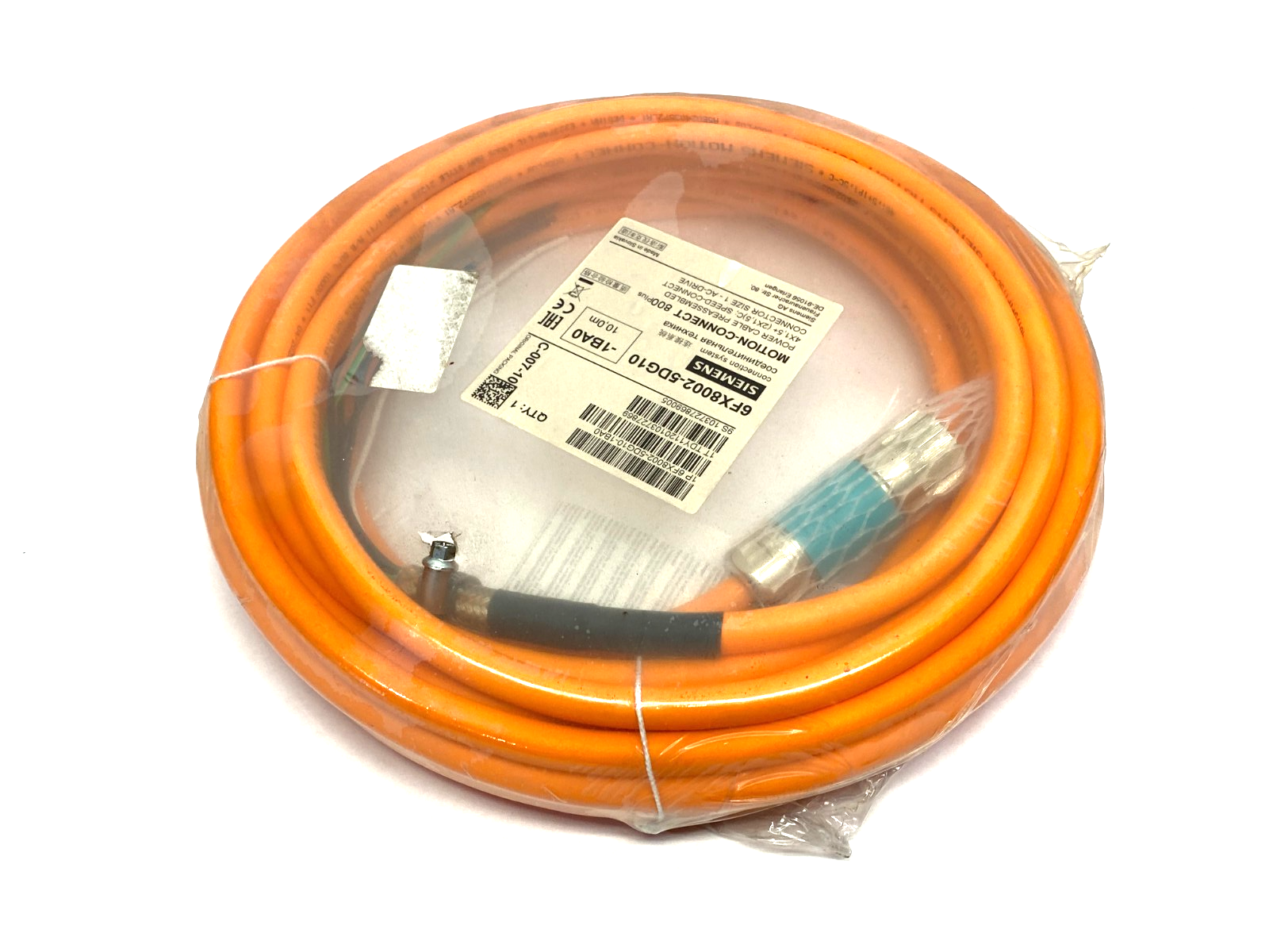Siemens 6FX8002-5DG10-1BA0 MOTION-CONNECT Power Cable Assembly 10m 800Plus - Maverick Industrial Sales