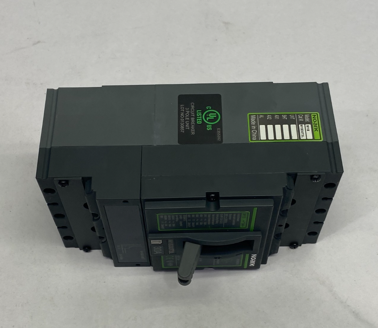 Noark M1S30T3L Molded Case Circuit Breaker Cat A, HACR Type, 3-Pole - Maverick Industrial Sales