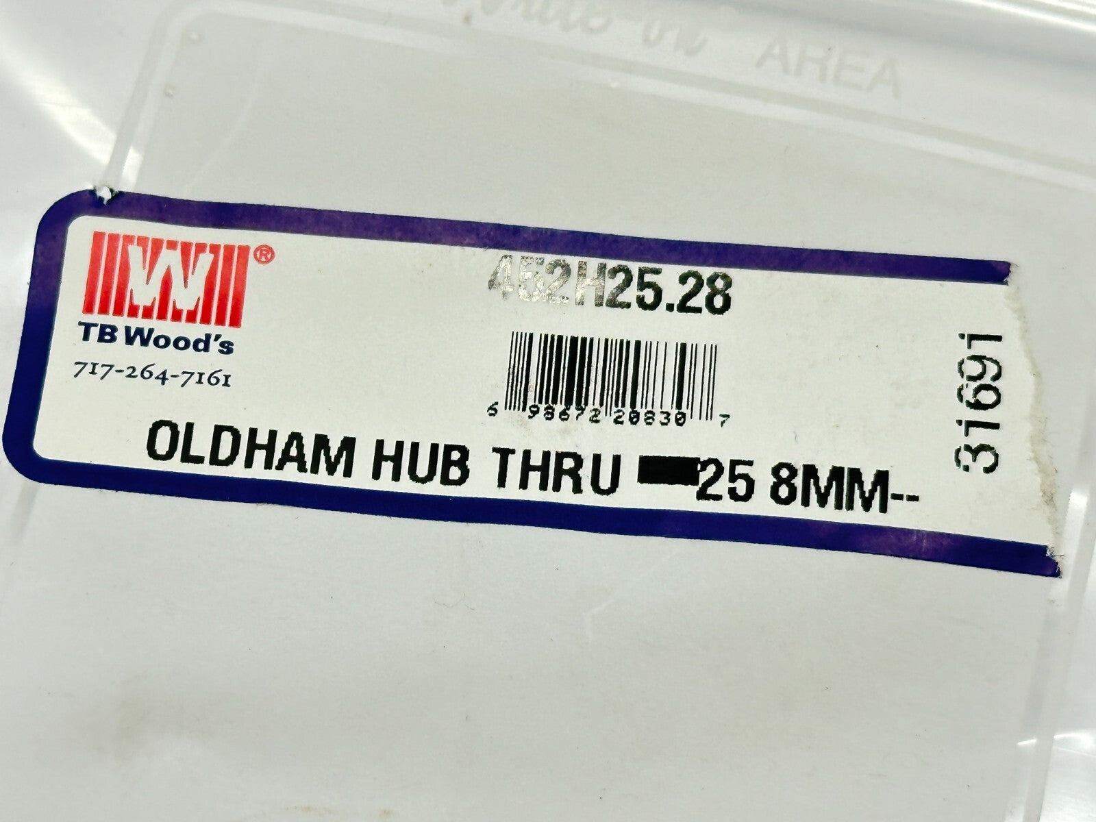 TB Woods 452H25.28 Oldham Hub Thru 25 8mm - Maverick Industrial Sales