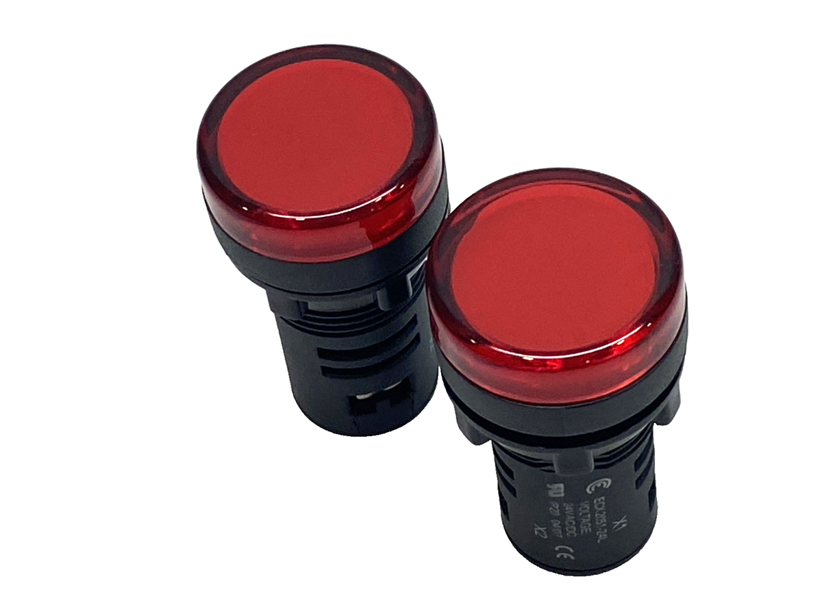 AutomationDirect ECX2051-24L LED Indicator Light 22mm Red 24V AC/DC LOT OF 2 - Maverick Industrial Sales