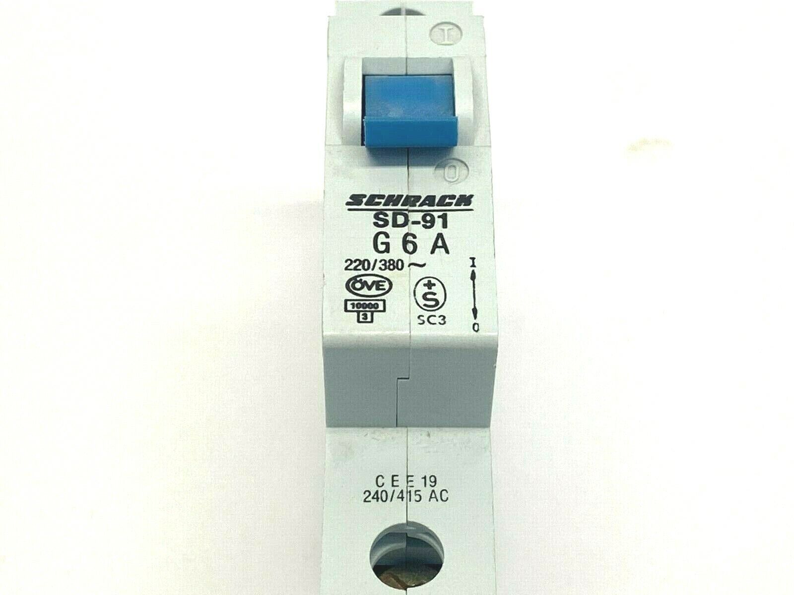 Schrack SD-91 G 6A Circuit Breaker 1P 220/380V - Maverick Industrial Sales