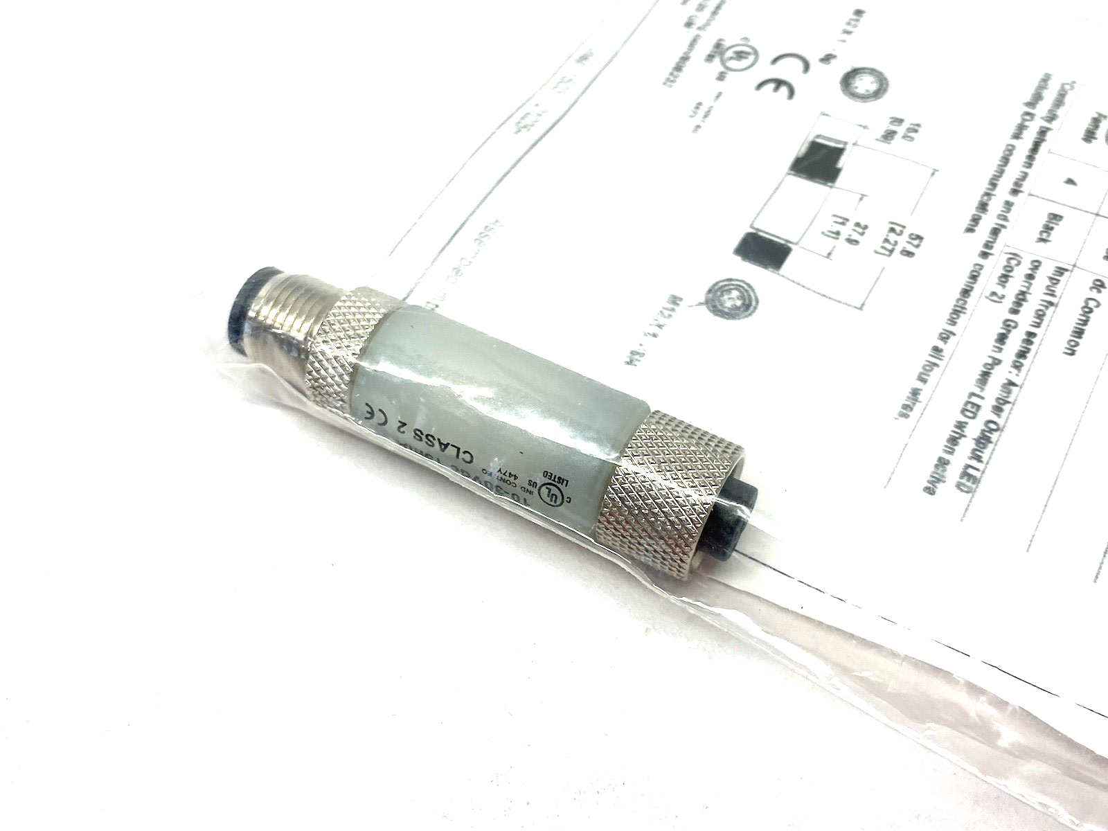 Banner S15LGYPQ 2-Color In-Line Sensor Status Indicator Male-Female 4-pin 808232 - Maverick Industrial Sales