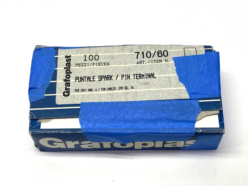 Grafoplast 710/60 12mm Spark Crimp-On Pins for Cable O.D. Marker 6mm BOX OF 100 - Maverick Industrial Sales