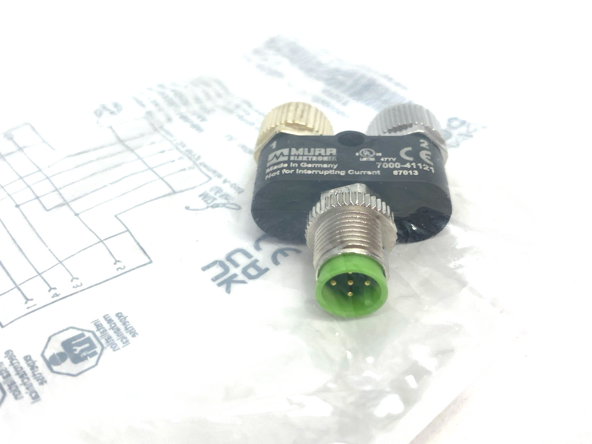 7000-41121-0000000 | Murrelektronik T-Coupler M12 male / 2x M12 female A-cod. - New - Maverick Industrial Sales