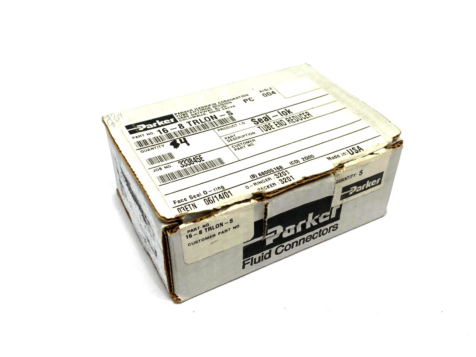 Parker 16-8 TRLON-S Seal-Lok O-Ring Face Seal Tube Fitting 1/2" to 1" BOX OF 4 - Maverick Industrial Sales