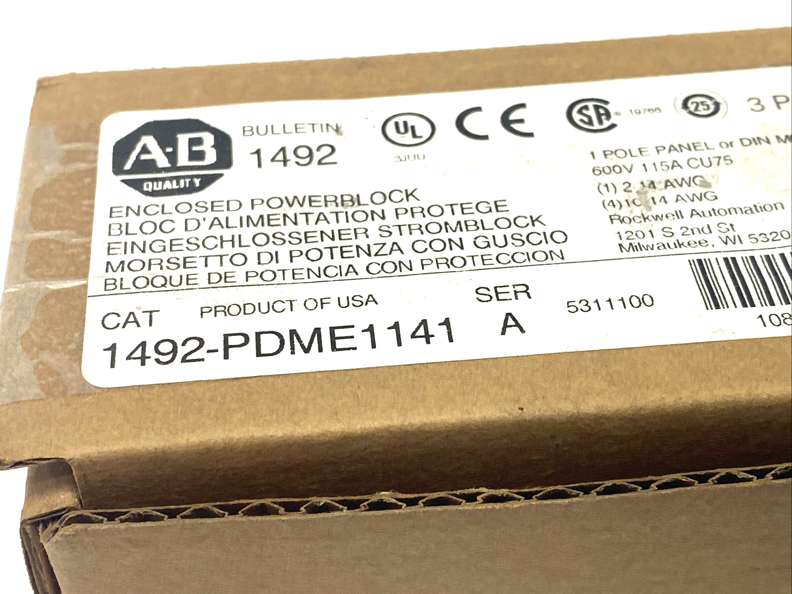 1492-PDME1141 | Allen Bradley 115A Enclosed Power Distribution Block BOX OF 3 - New – Open box - Maverick Industrial Sales