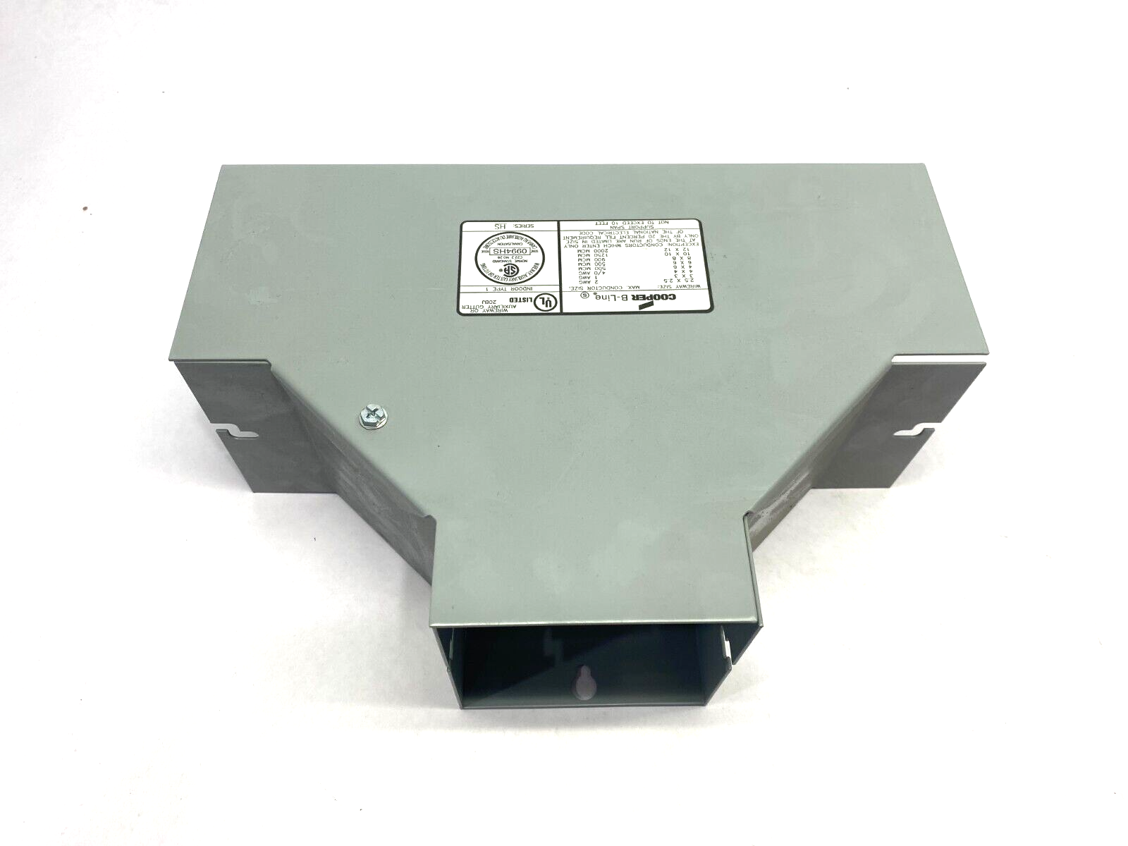 Cooper B-Line 44HST Lay-In Wireway Tee Section Hinge Screw Cover Gray Steel - Maverick Industrial Sales