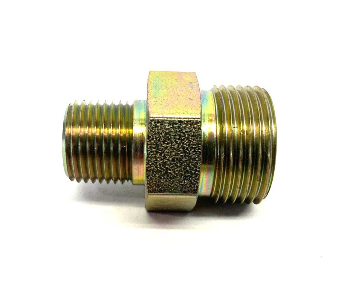Parker 12-8 FLO-S Seal-Lok ORFS Straight Male Connector 3/4" to 1/2"-14 NPT - Maverick Industrial Sales