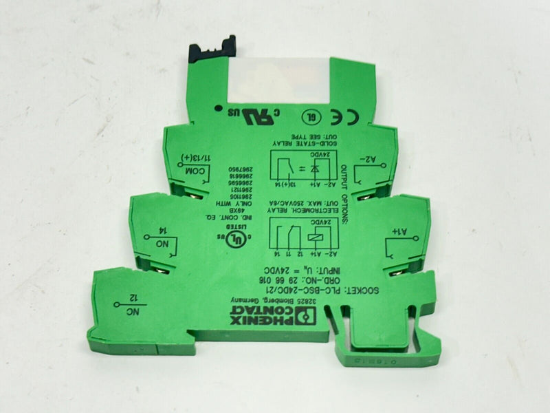 Phoenix Contact PLC-BSC-24DC/21 Relay Base 2966016 w/ 2961118 6A 250V Relay - Maverick Industrial Sales