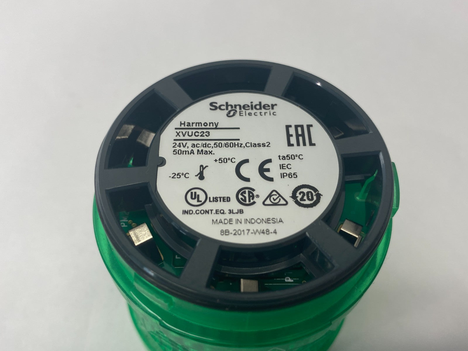 Schneider Electric XVUC23 Harmony Stack Light Element Green, 24VAC/DC - Used - Maverick Industrial Sales