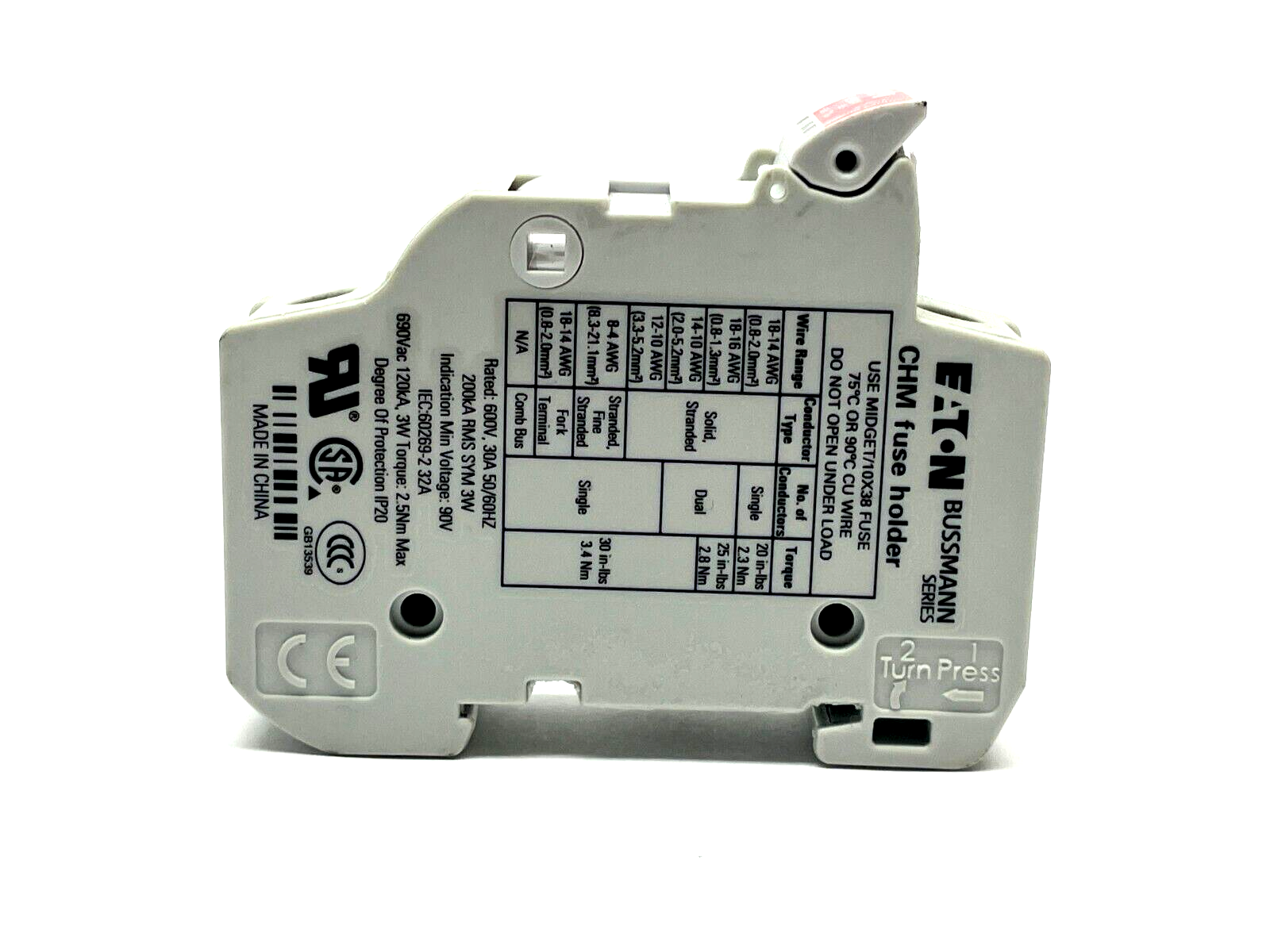 Eaton CHM1DU Fuse Holder 30A 600V 1P - Maverick Industrial Sales