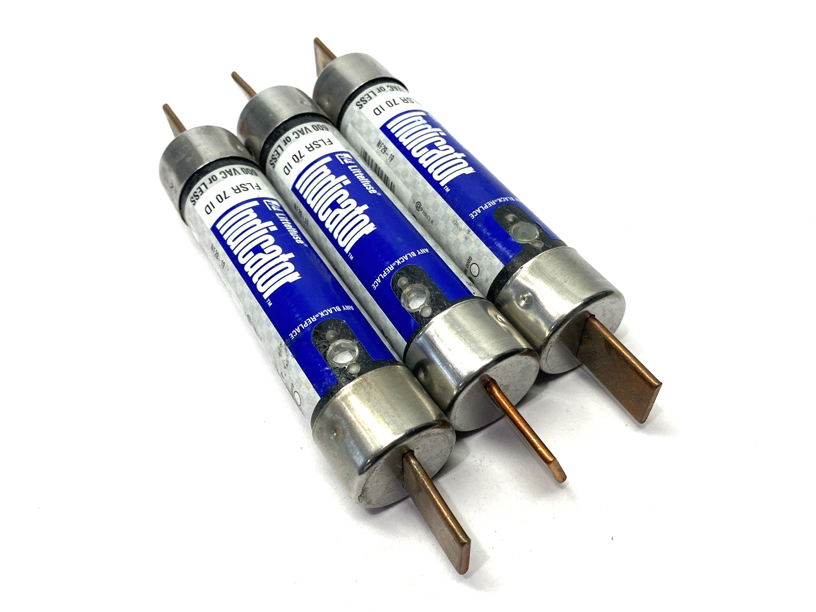 Littelfuse FLSR070ID Time-Delay Indicator Fuse Class RK5 600VAC 70A LOT OF 3 - Maverick Industrial Sales
