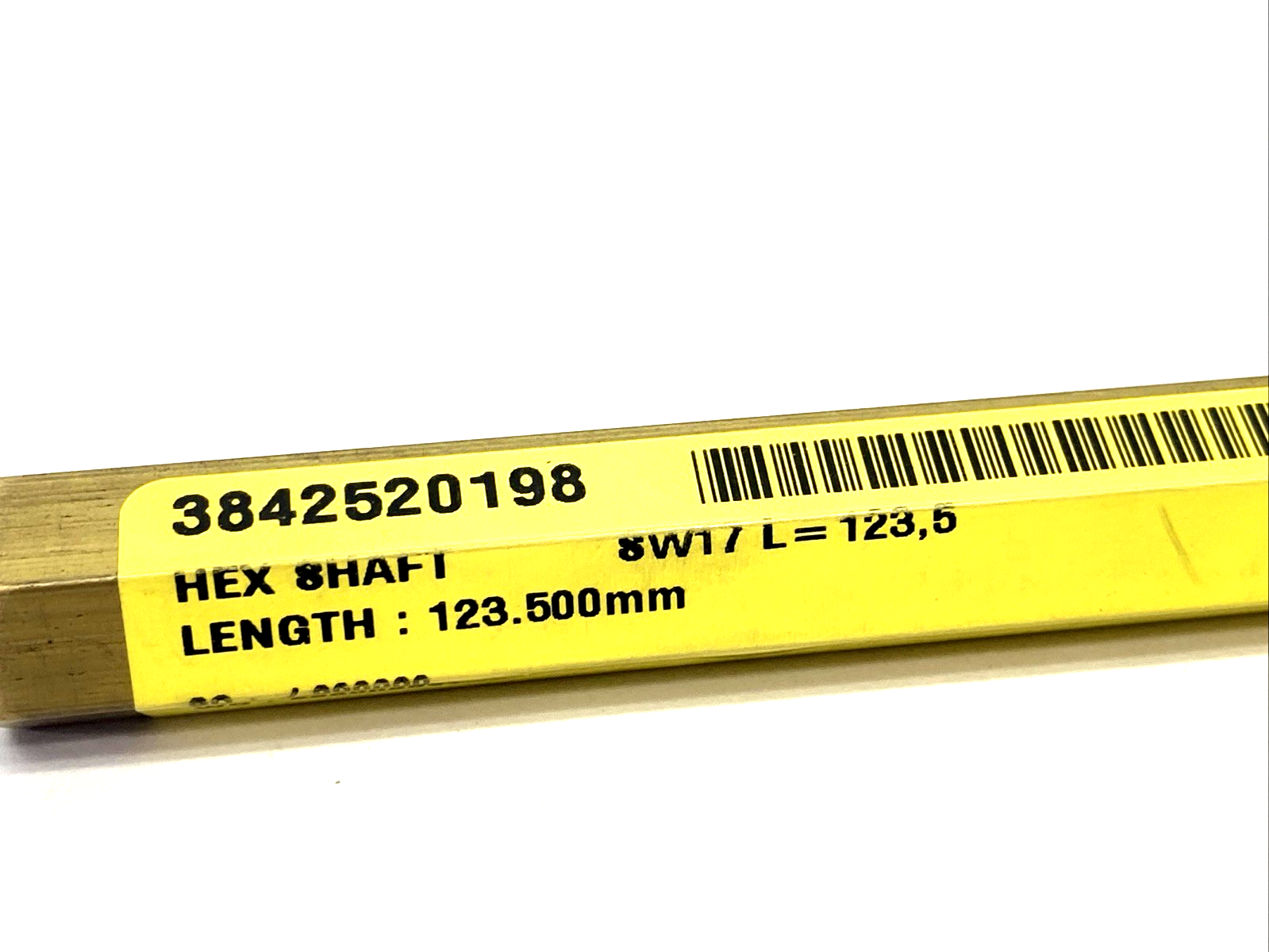 Bosch Rexroth 3842520198 Hex Shaft SW17 123.5mm Length 17mm Wrench Size - Maverick Industrial Sales