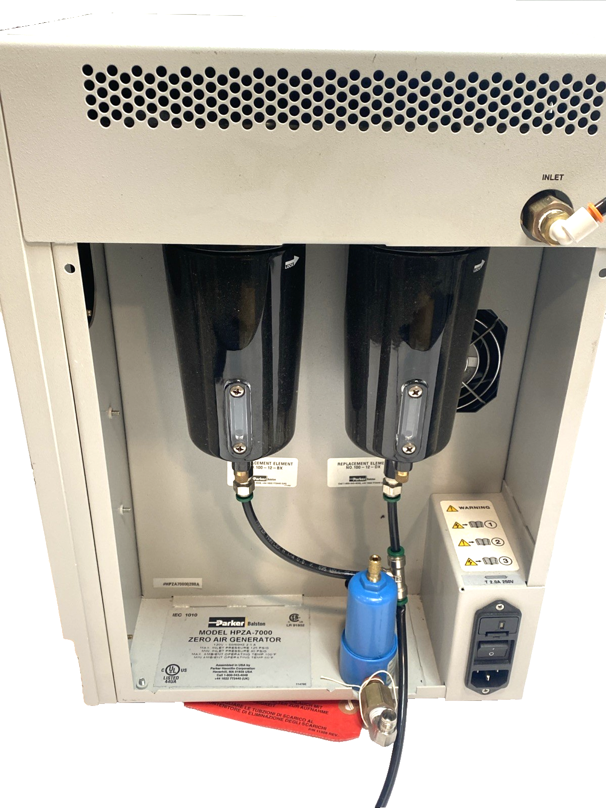 HPZA-7000 | Parker Zero Air Generator 7 LPM 0.05ppm THC 1/4" NPT 120VAC - For parts or not working - Maverick Industrial Sales