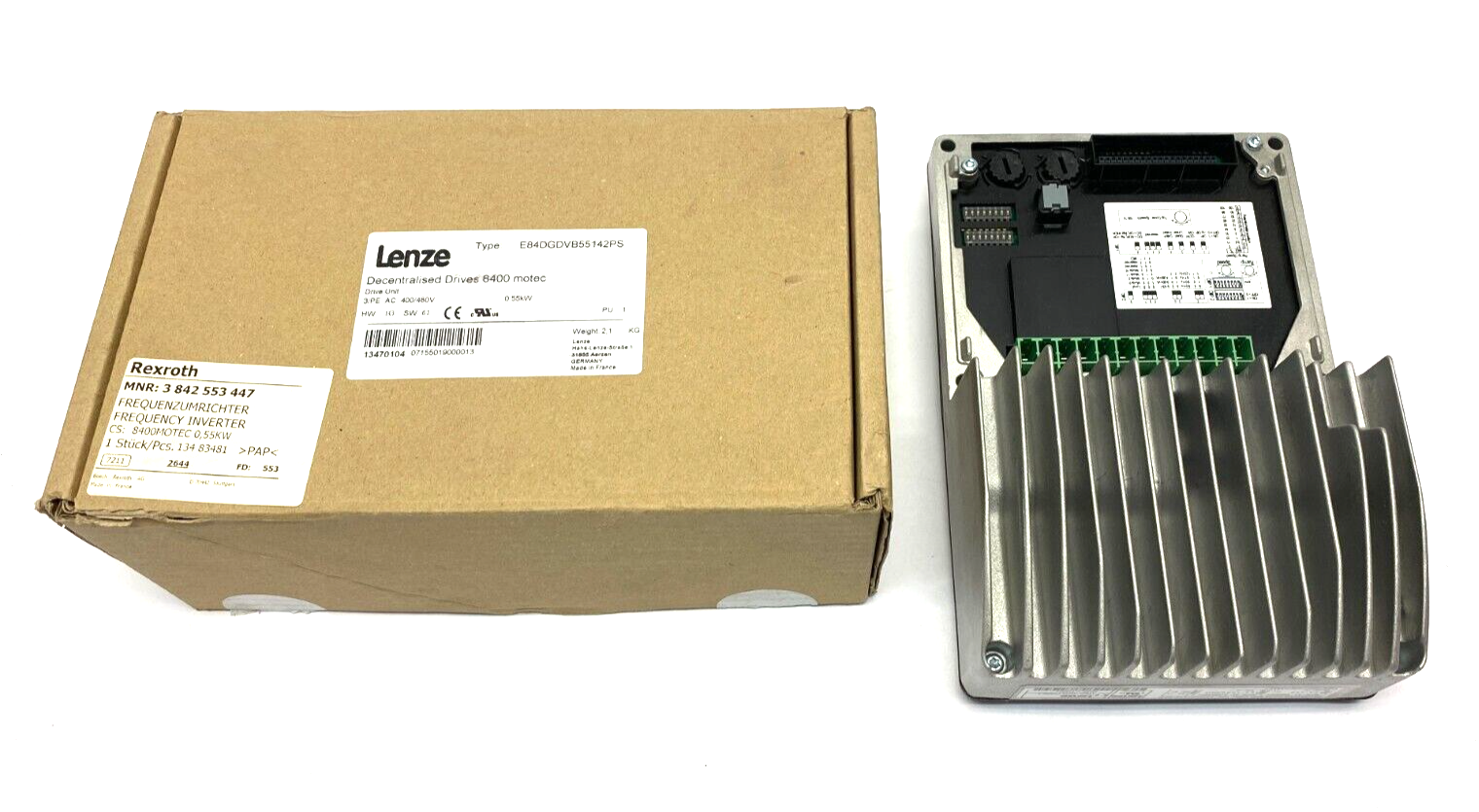 Rexroth 3842553447 Lenze E84DGDVB55142PS Frequency Inverter Decentralized Drive - Maverick Industrial Sales