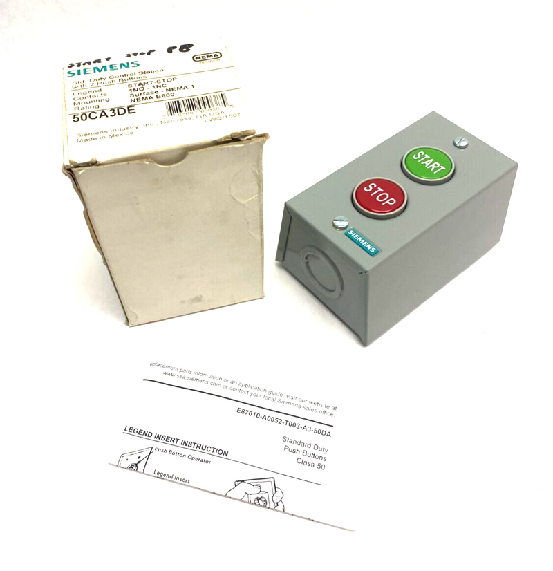 Siemens 50CA3DE Standard Duty Dual-Pushbutton Control Station Enclosure GRAY - Maverick Industrial Sales