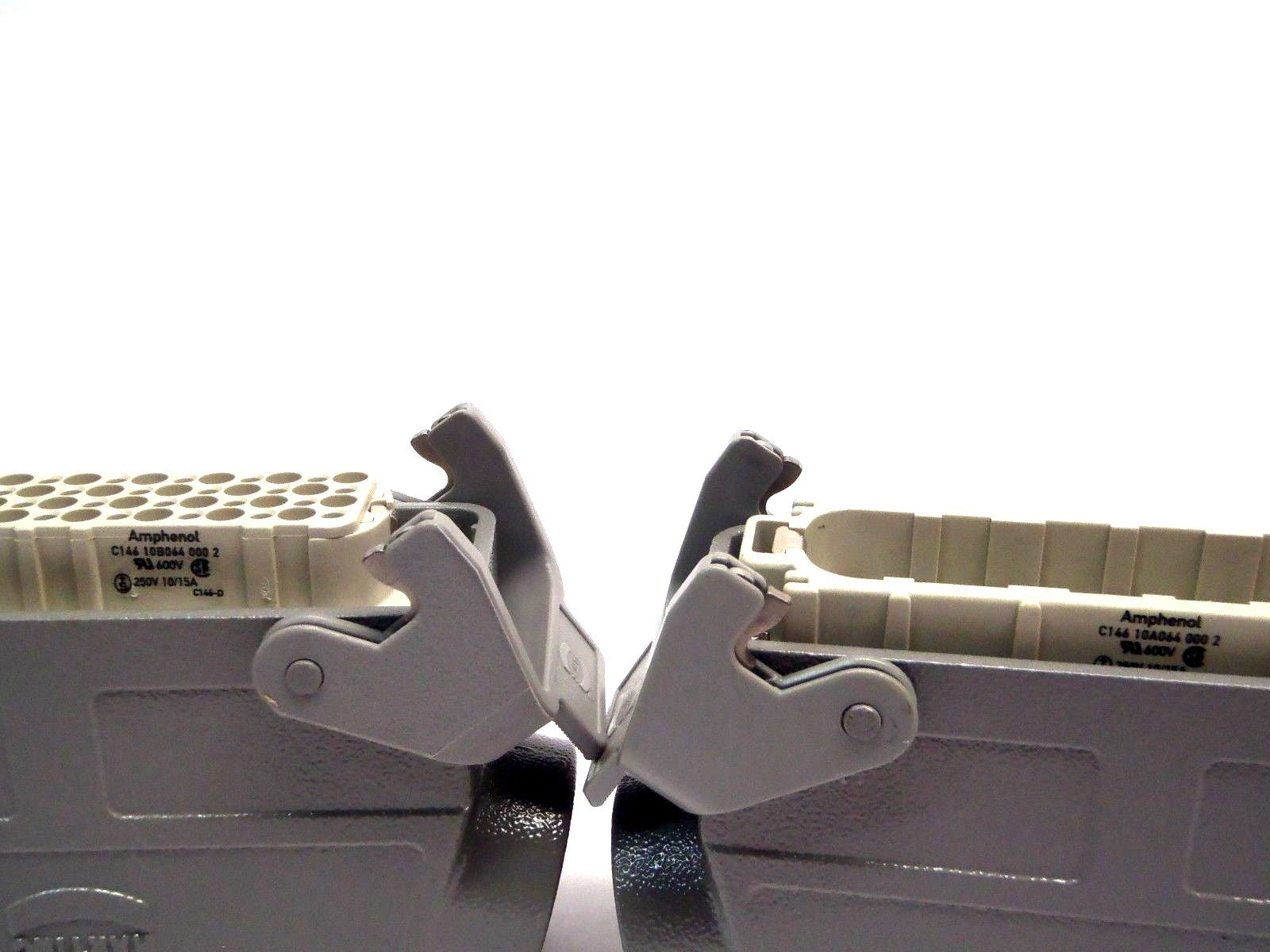 Lot of (2) Harting Side Entry Hood & Amphenol C14610B064002/ C14610A064002 - Maverick Industrial Sales