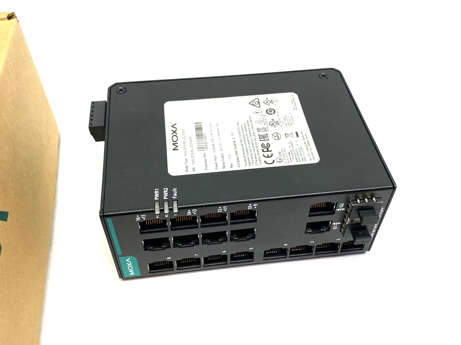 Moxa EDS-2018-ML-2GTXSFP Unmanaged Gigabit Ethernet Switch 18-Port V1.0.0 - Maverick Industrial Sales