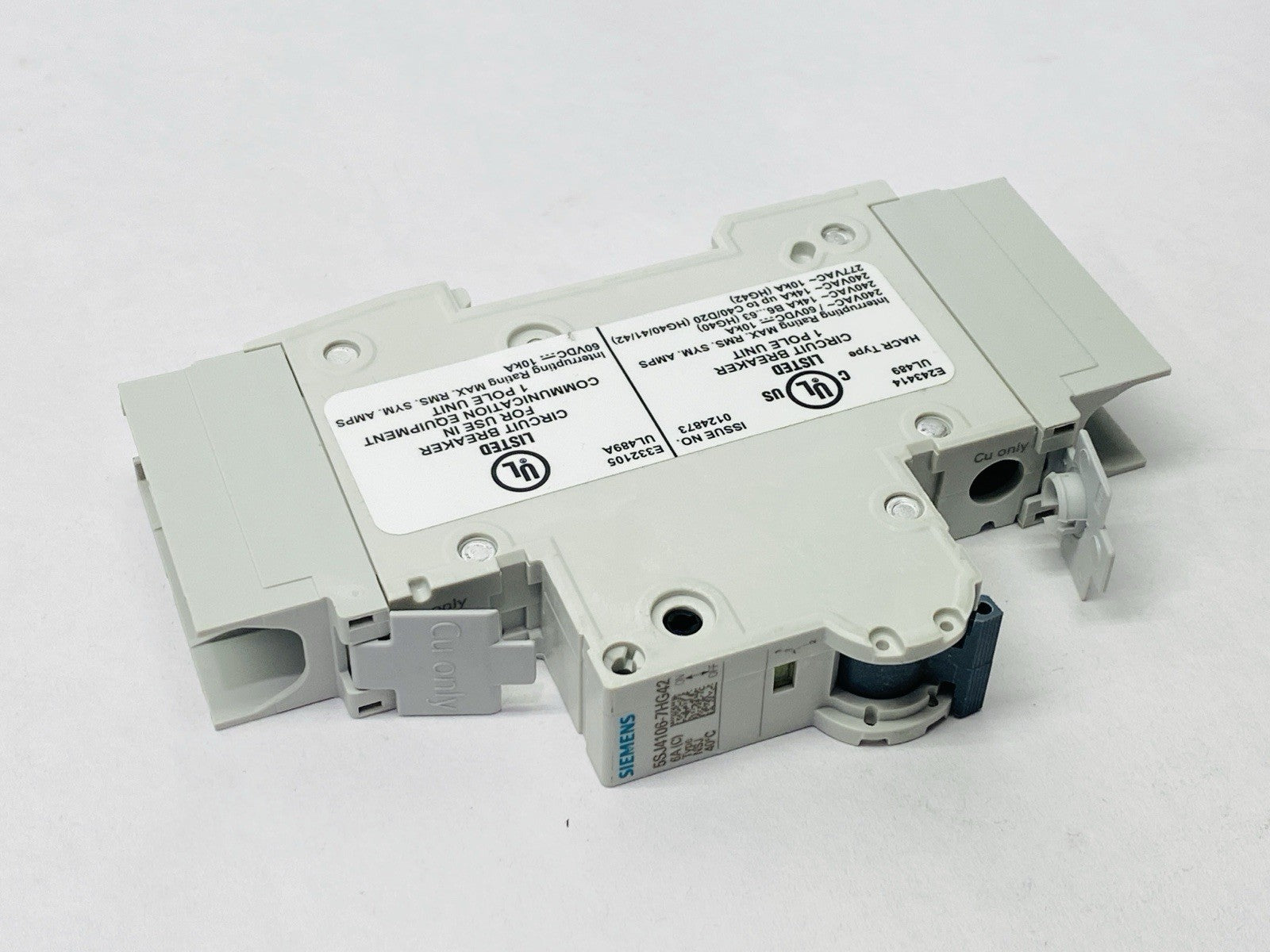 Siemens 5SJ4106-7HG42 Miniature Circuit Breaker 1-Pole 6A 277VAC/480Y 60VDC - Maverick Industrial Sales