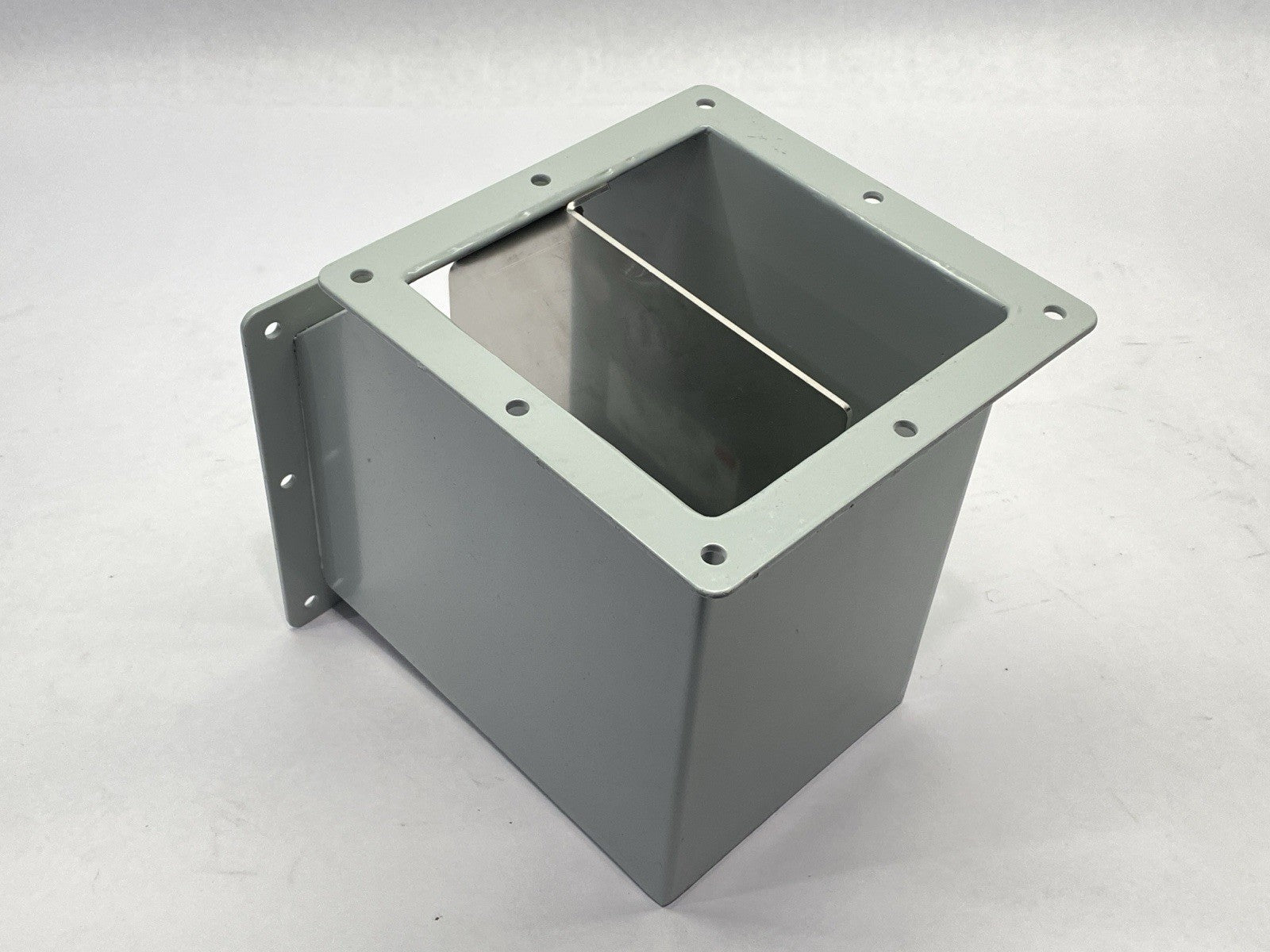 F66WE90 | Hoffman Elbow 90-Degree Feed-Through Wireway 6" x 6" Gray Mild Steel - Used - Maverick Industrial Sales