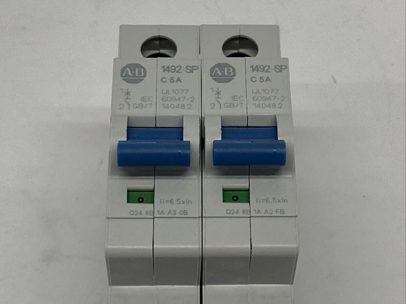 Allen Bradley 1492-SPM1C050 Ser D MCB Supplementary Protector 1-Pole 5A LOT OF 2 - Maverick Industrial Sales