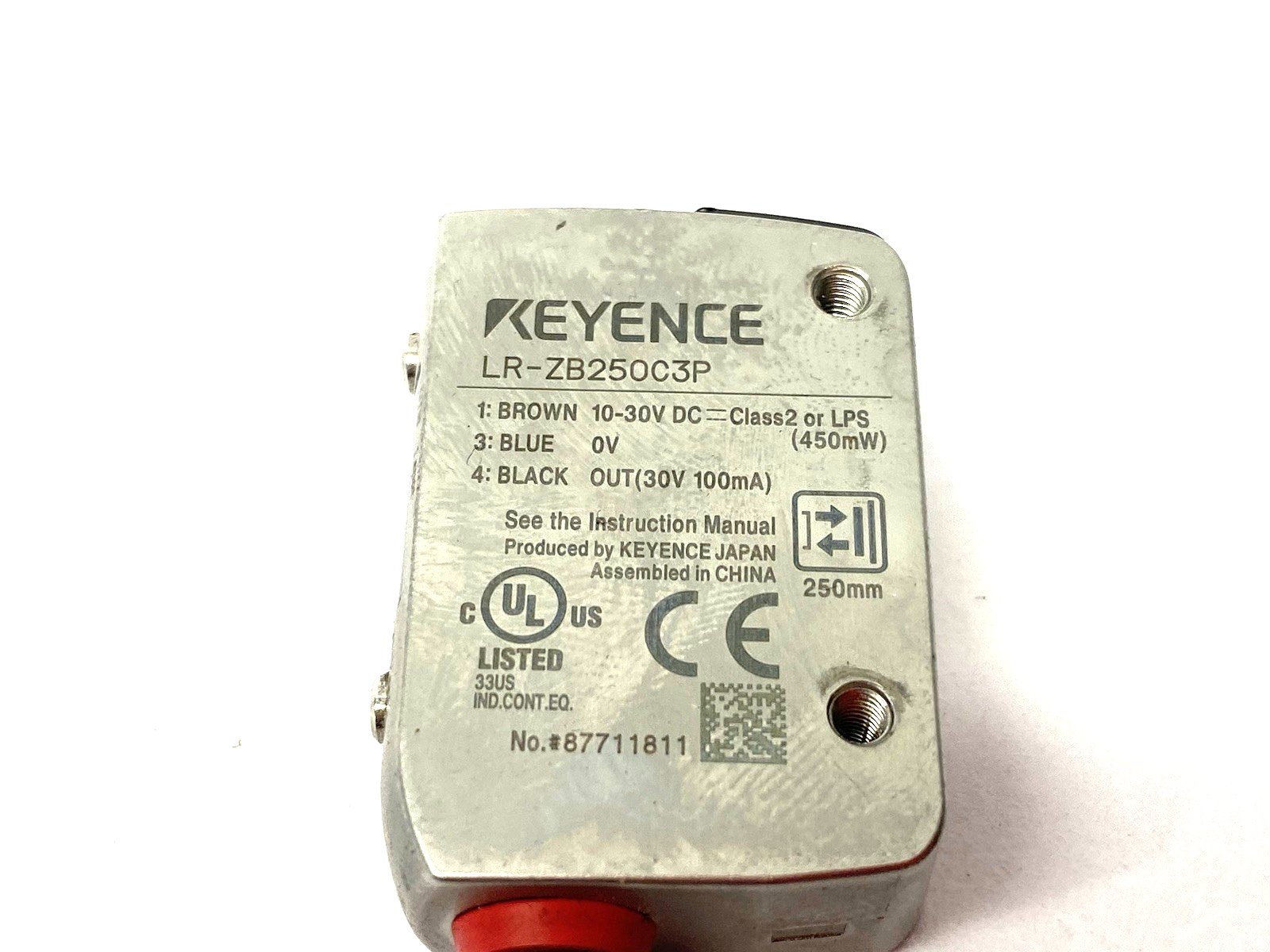 Keyence LR-ZB250C3P Self-Contained CMOS Distance Based Laser Sensor, 3-Pin 250mm - Maverick Industrial Sales
