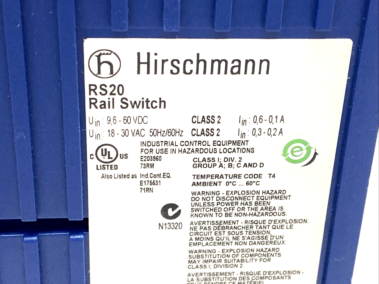 RS20-0800T1T1SDAEHH03.0.01 | Hirchmann Rail Switch - Used - Maverick Industrial Sales