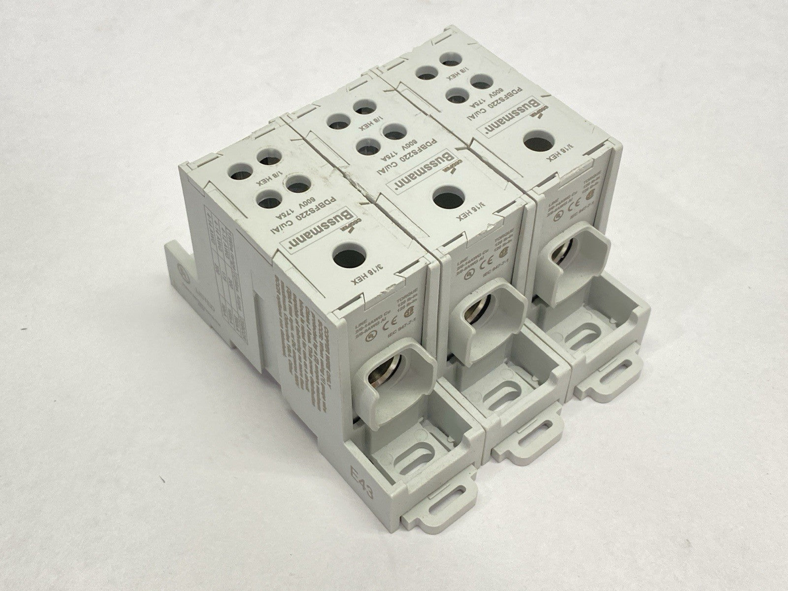 PDBFS220 | Cooper Bussmann Power Distribution Block 600V 175A LOT OF 3 - Used - Maverick Industrial Sales