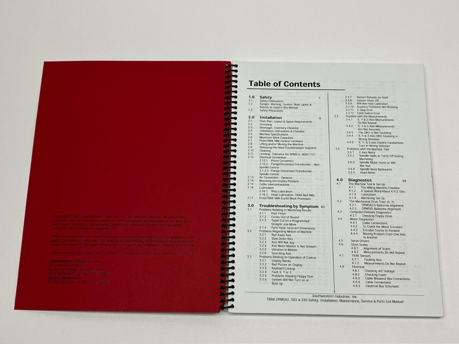 Southwestern Industries 24317 TRAK DPMSX2, SX3 & SX5 Manual & Parts List - Maverick Industrial Sales