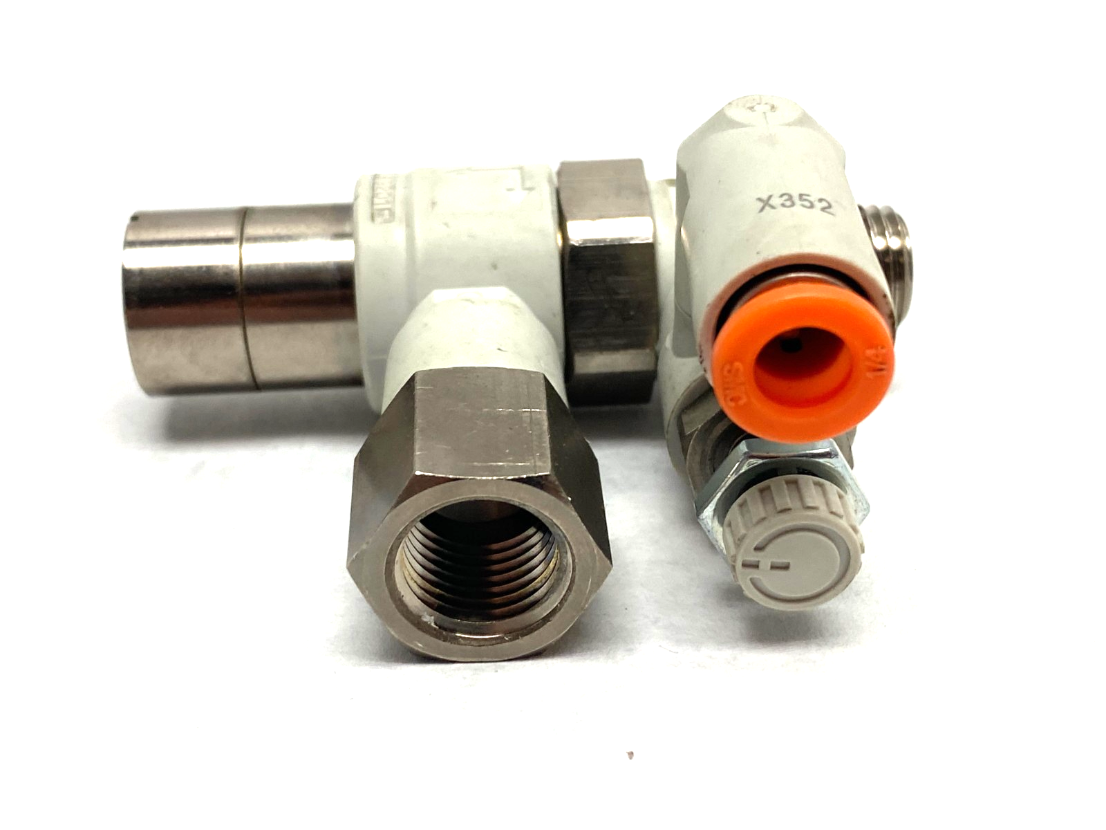 SMC ASP430F-U02-07-X352 Speed Control w/ Check Valve 1/4" Tube to 1/4" Thread - Maverick Industrial Sales