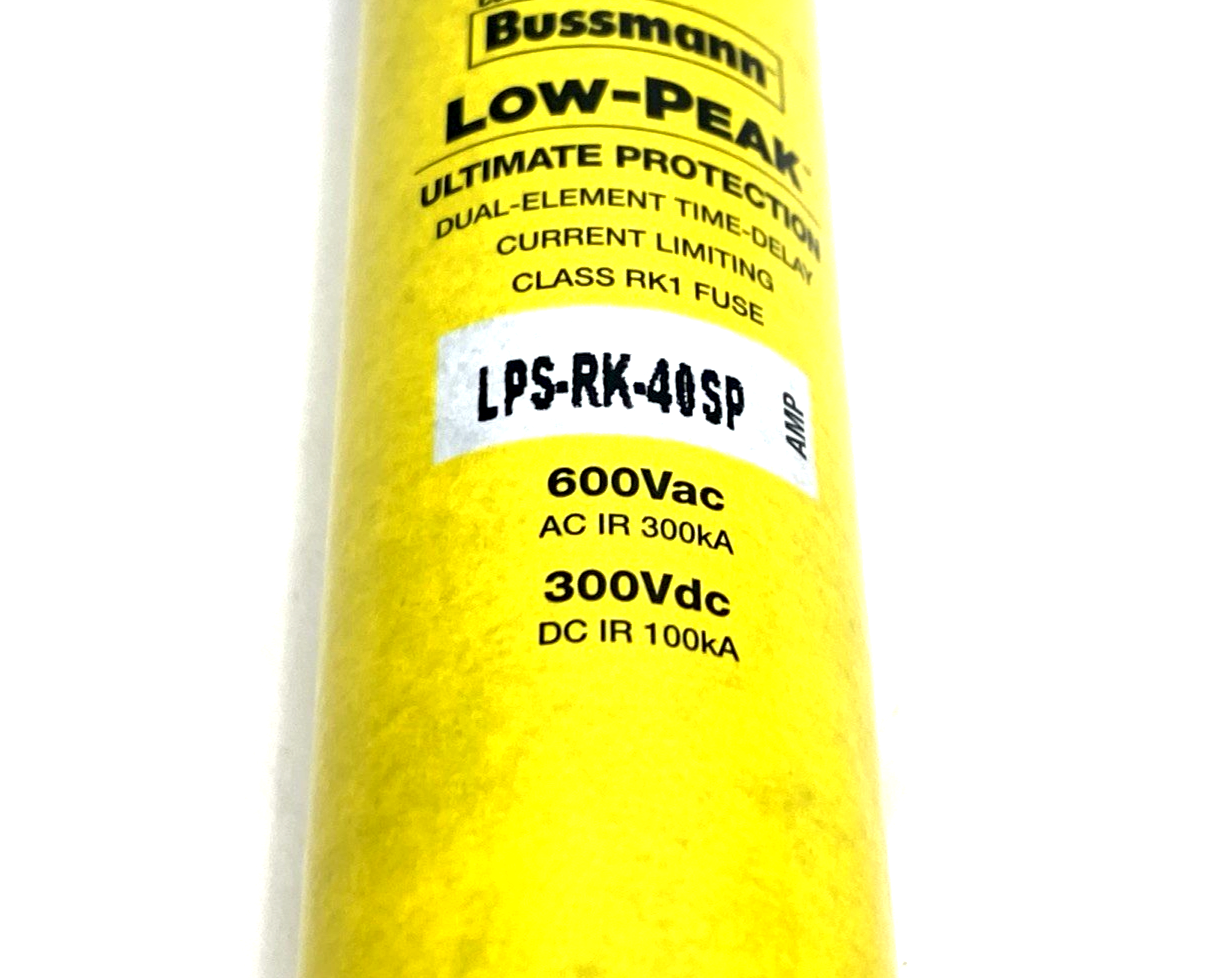 Bussmann LPS-RK-40SP Fuse Class RK1 40A 600VAC 300VDC LOT OF 2 - Maverick Industrial Sales